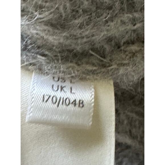 Free People Grey Moonbeam Alpaca Sweater Size L oversized cropped soft wool - Picture 9 of 16